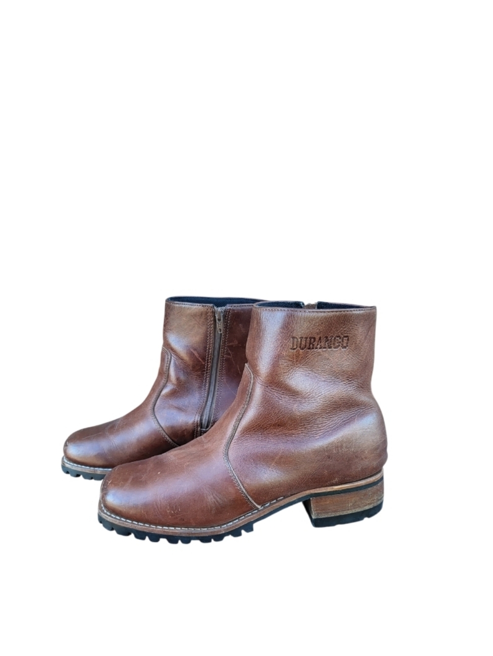 Durango Lehigh Brown Leather Lug Casual Biker Cycle Boot Shoe Vintage Men 8.5 D